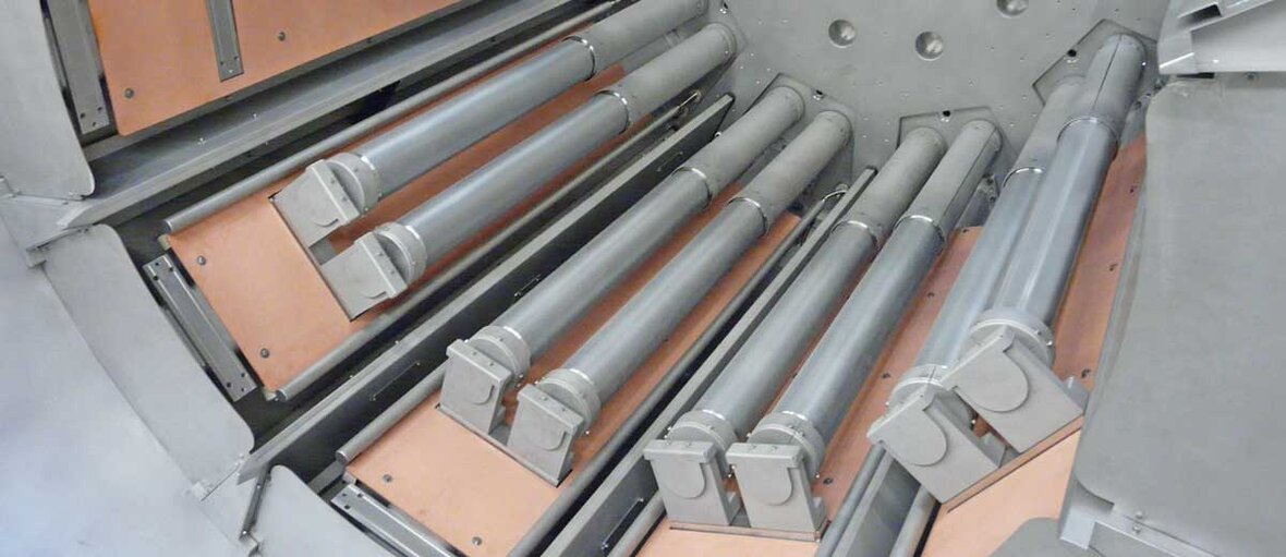 Innenraum einer Prozesskammer in einer Rolle-zu-Rolle Anlage