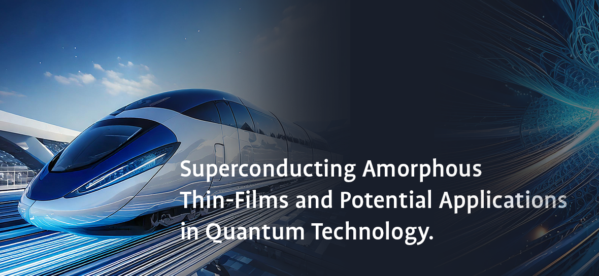 Partial view of a futuristic train hovering above a glowing blue track.